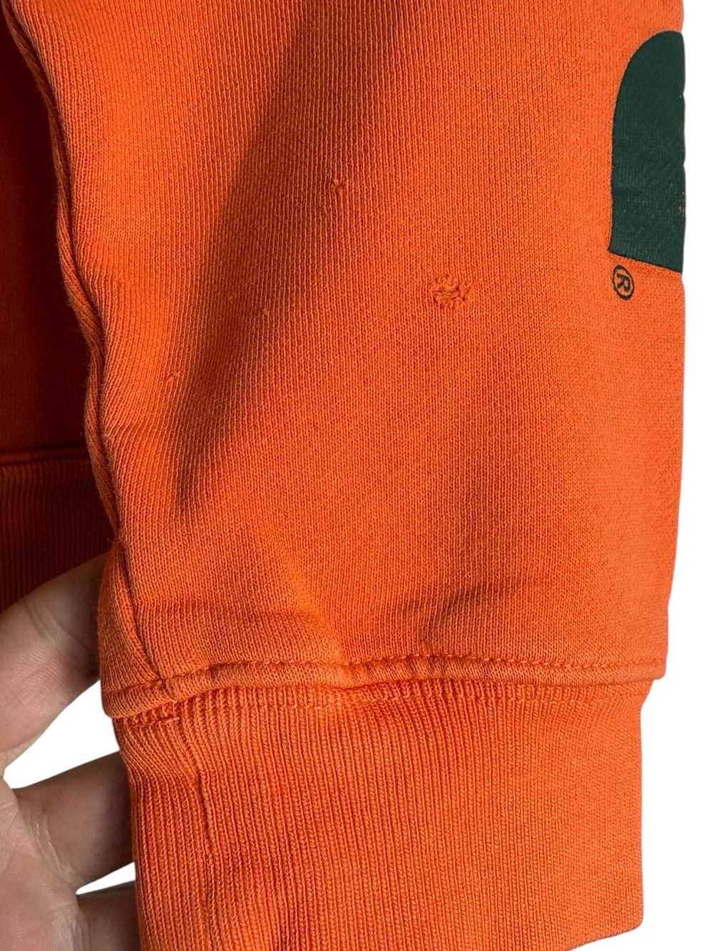 CARHARTT Kid's Orange Hoodie w/ Black Logo Sleeve Size L (14-16) -- Minor holes - Picture 9 of 12